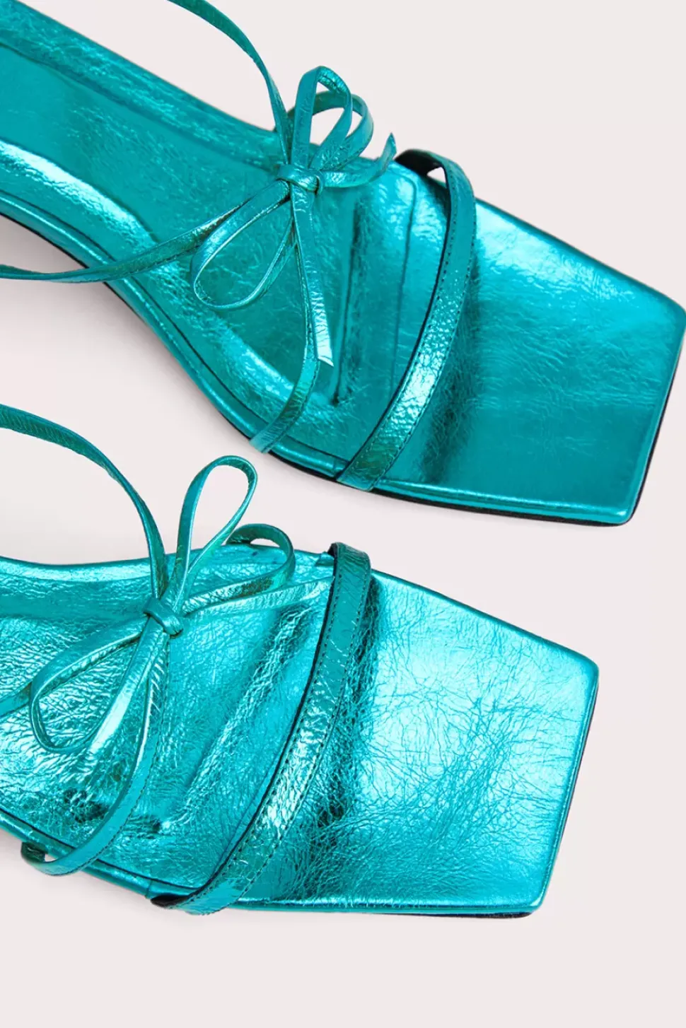June Aquamarine Metallic Leather