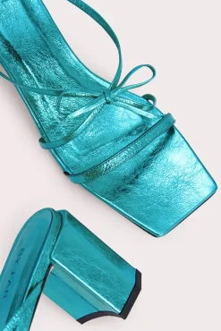 June Aquamarine Metallic Leather