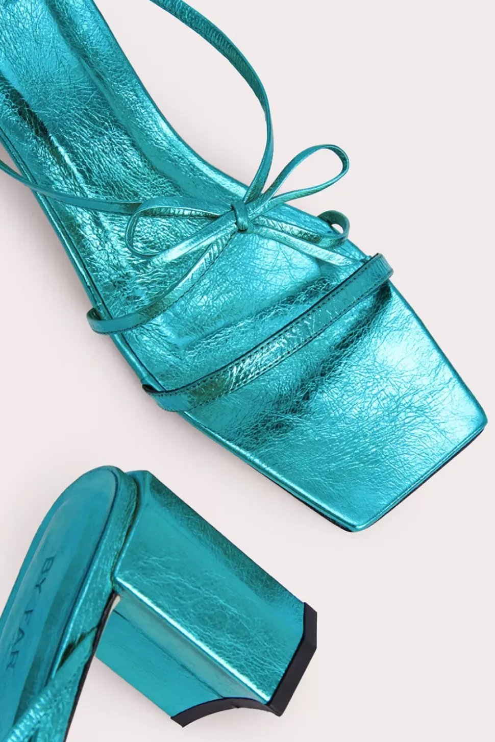June Aquamarine Metallic Leather