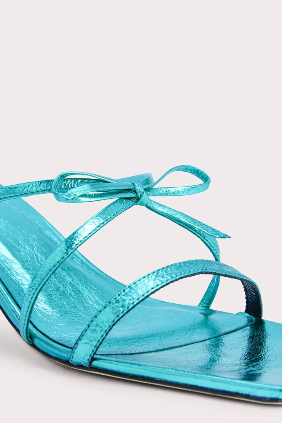 June Aquamarine Metallic Leather
