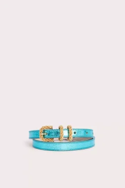 Kat Aquamarine Metallic Leather