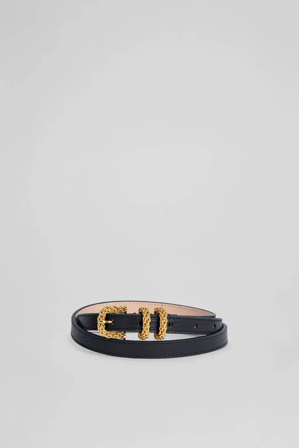 Kat Black Embossed Leather