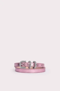 Kat Pink Metallic Leather