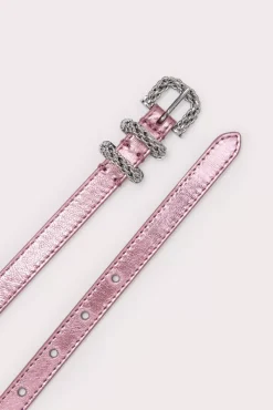 Kat Pink Metallic Leather