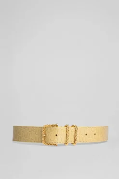 Katina Flax Circular Croco Embossed Leather