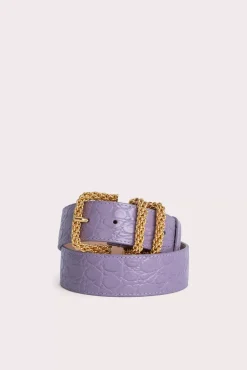 Katina Purple Haze Circular Croco Embossed Leather