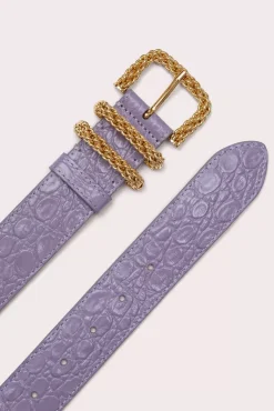 Katina Purple Haze Circular Croco Embossed Leather