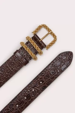 Katina Sequoia Circular Croco Embossed Leather