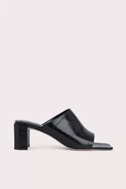 Katya Black Maxi Croco Embossed Leather