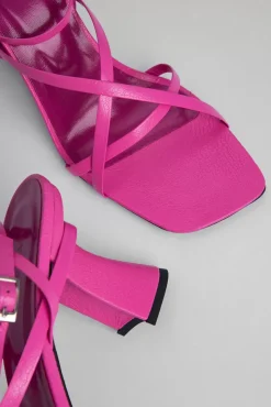 Kersti Hot Pink Grained Leather