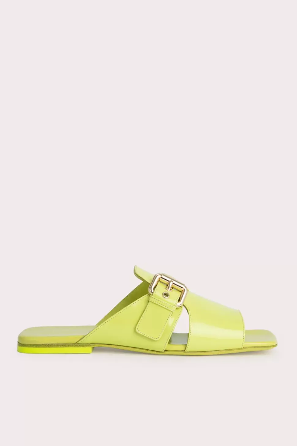 Lago Acid Green Semi Patent Leather