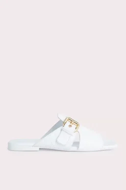 Lago Optic White Circular Croco Embossed Leather