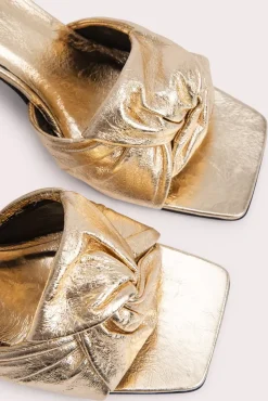 Lamar Parchment Metallic Leather