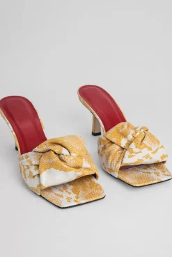 Lana Saffron Snake Print Leather