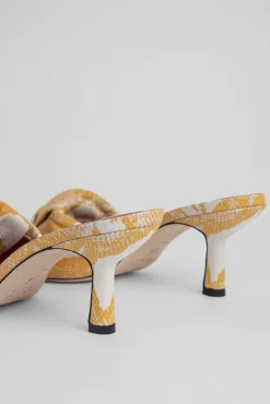 Lana Saffron Snake Print Leather