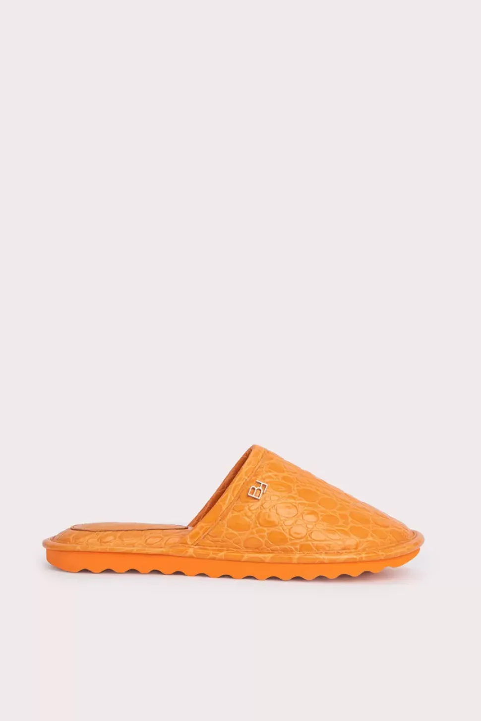Larry Orange Circular Croco Embossed Leather