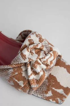 Lima Almond Snake Print Leather