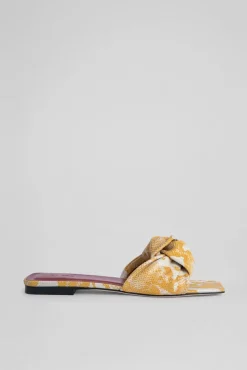 Lima Saffron Snake Print Leather