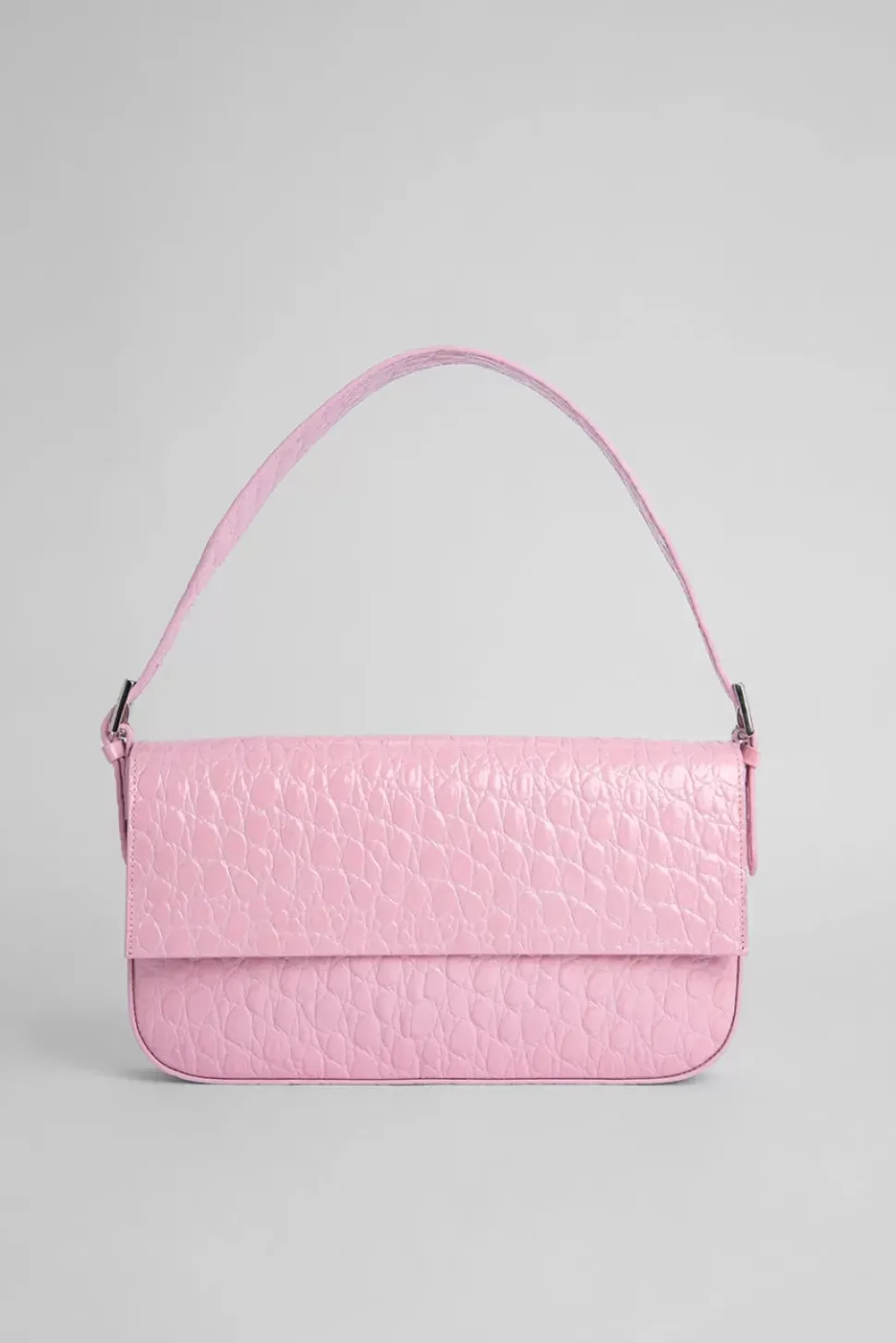 Manu Peony Circular Croco Embossed Leather