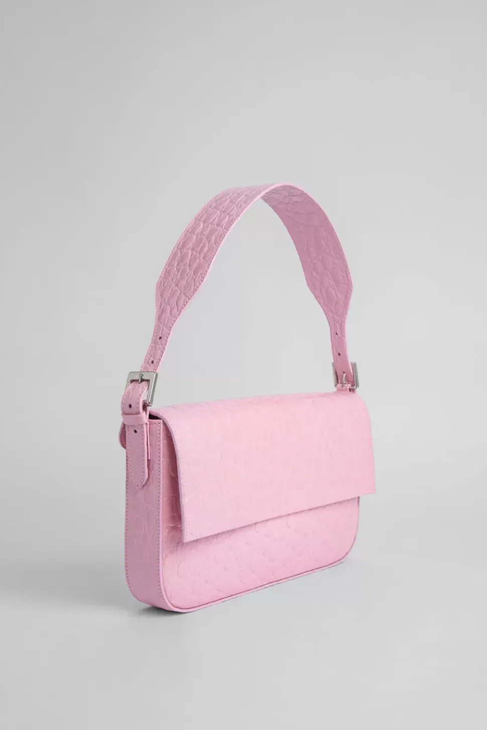 Manu Peony Circular Croco Embossed Leather