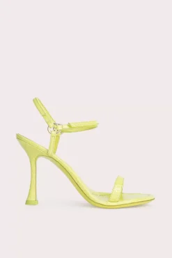 Mia Acid Green Circular Croco Embossed Leather