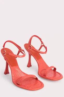 Mia Coral Circular Croco Embossed Leather