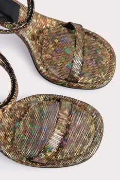 Mia Disco Bronze Hologram Leather