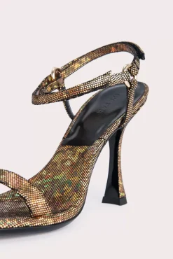 Mia Disco Bronze Hologram Leather