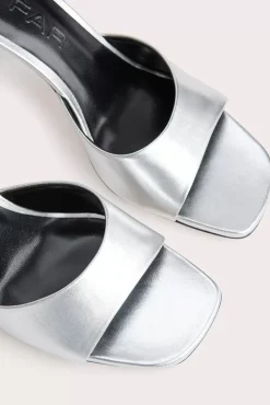Michele Silver Metallic Leather