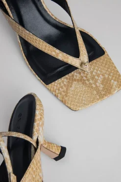 Mindy Blonde Snake Print Leather
