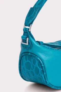 Mini Ami Azur Croco And Nappa Leather