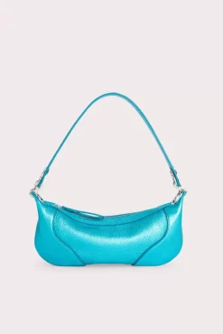Mini Amira Aqua Metallic Grain Leather