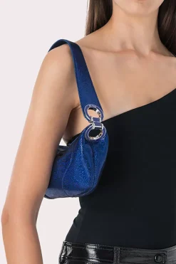 Mini Amira Blue Disco Dot Leather