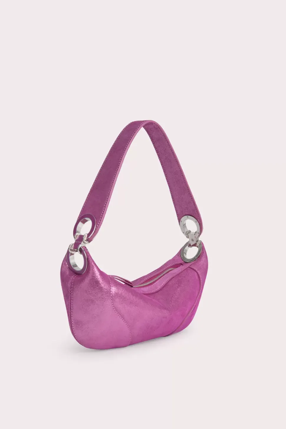 Mini Amira Fuchsia Jeans Lame Leather