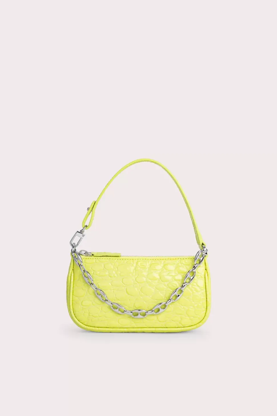 Mini Rachel Acid Green Circular Croco Embossed Leather