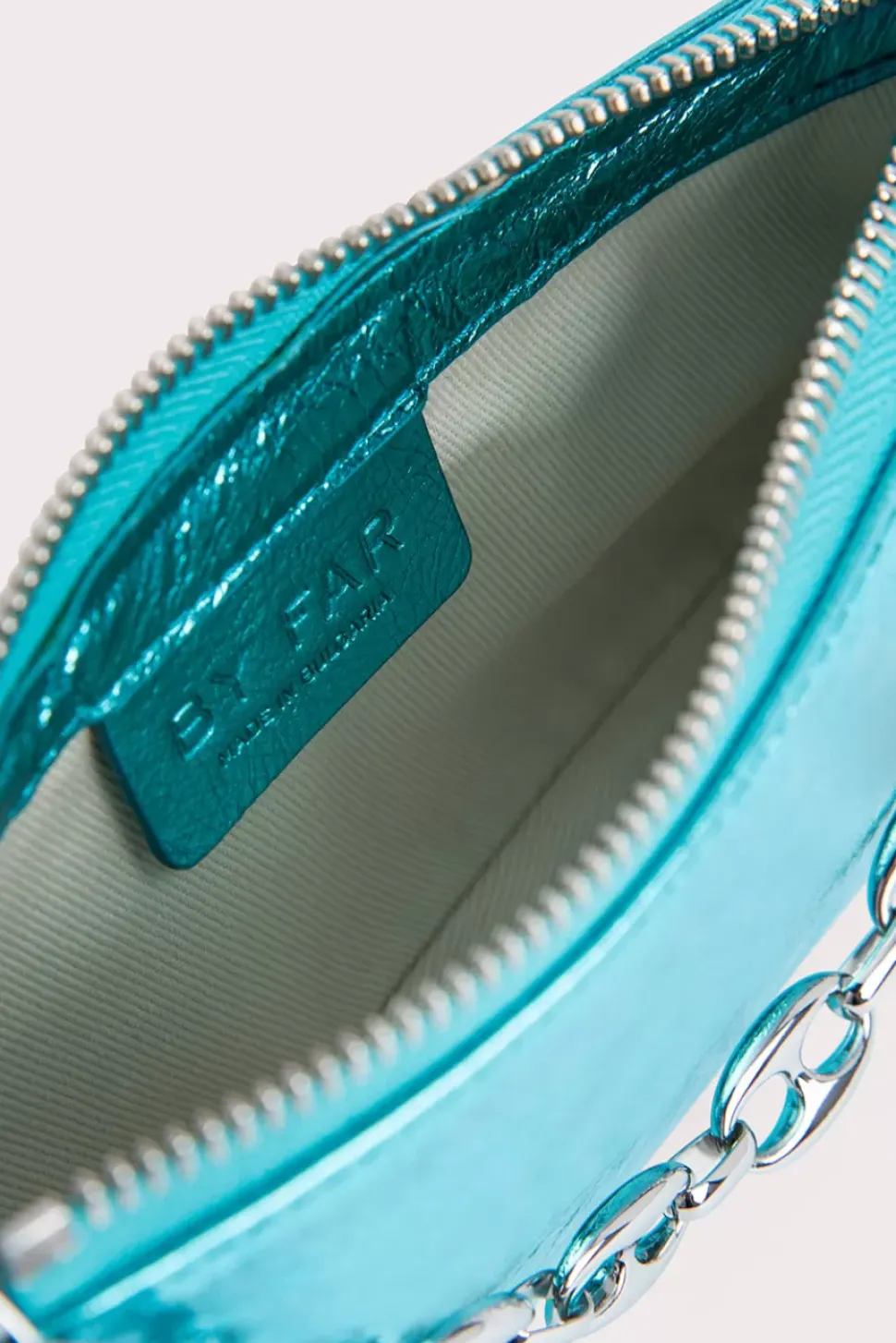 Mini Rachel Aquamarine Metallic Leather