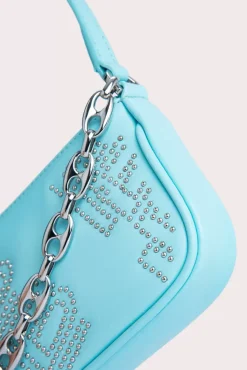 Mini Rachel Baby Blue Stud Leather