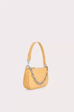 Mini Rachel Biscuit Circular Croco Embossed Leather