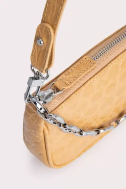 Mini Rachel Biscuit Circular Croco Embossed Leather