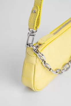 Mini Rachel Custard Croco Embossed Leather