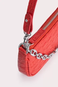 Mini Rachel Flame Circular Croco Embossed Leather