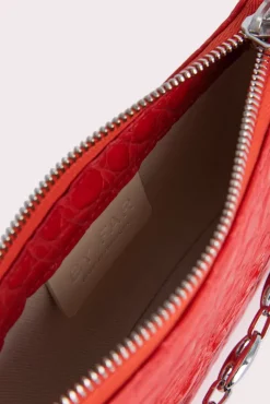 Mini Rachel Flame Circular Croco Embossed Leather