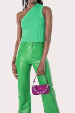 Mini Rachel Fuchsia Disco Dot Leather