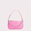 Mini Rachel Lipstick Circular Croco Embossed Leather