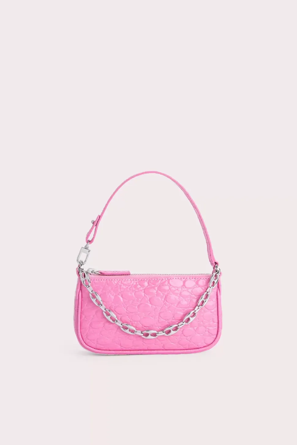 Mini Rachel Lipstick Circular Croco Embossed Leather