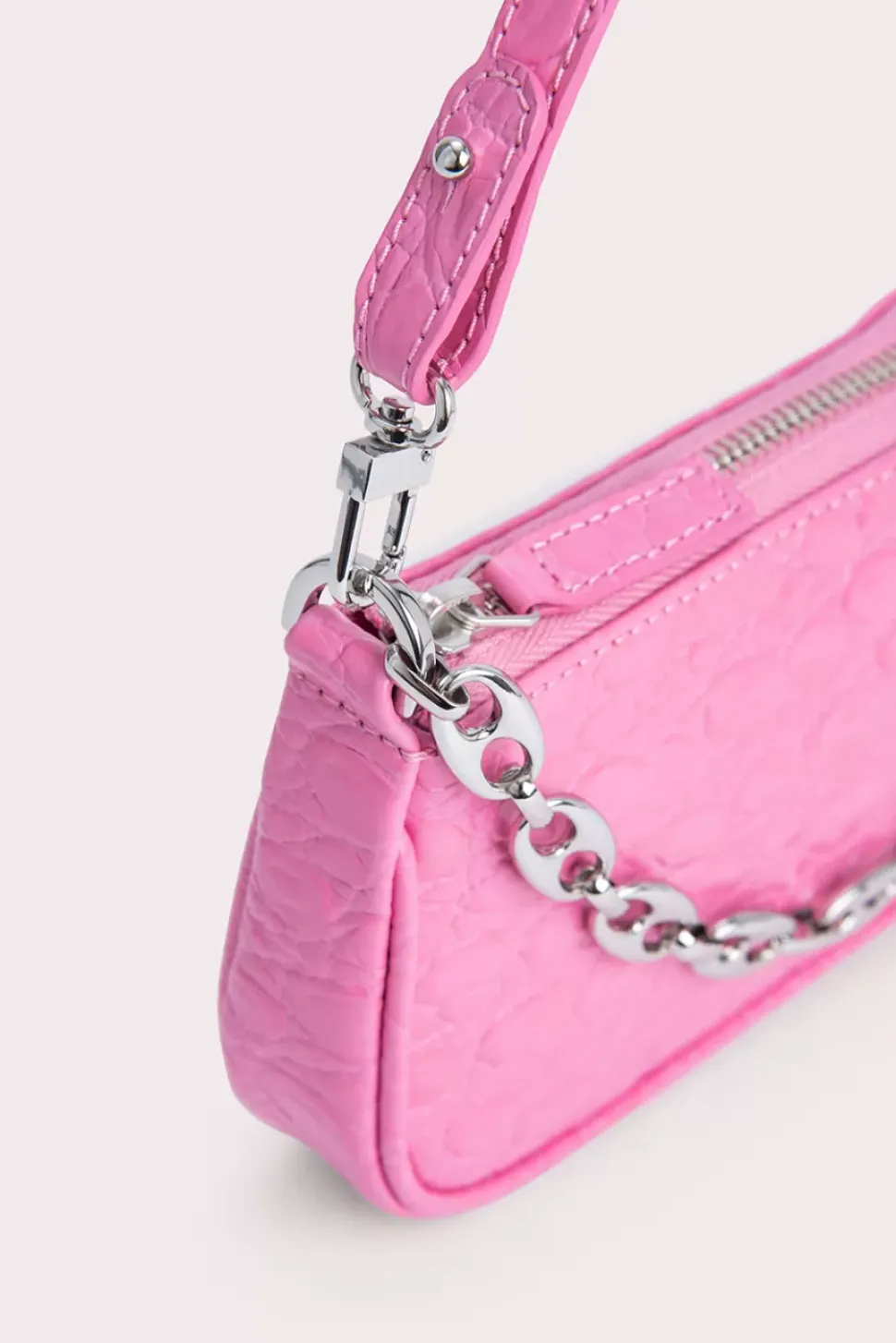 Mini Rachel Lipstick Circular Croco Embossed Leather