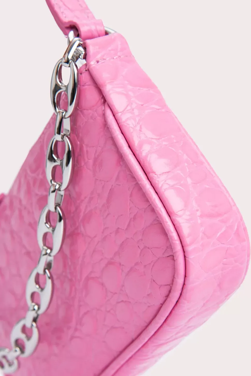 Mini Rachel Lipstick Circular Croco Embossed Leather