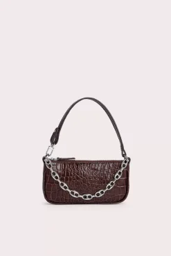 Mini Rachel Nutella Croco Embossed Leather