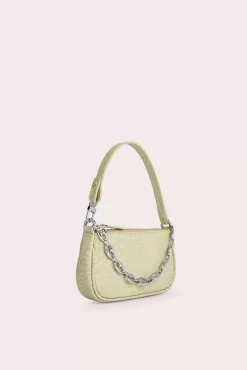 Mini Rachel Olive Circular Croco Embossed Leather