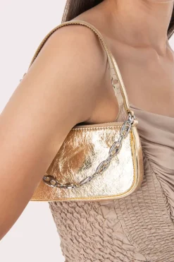 Mini Rachel Parchment Metallic Leather